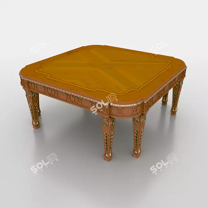 Oak Table: Elegant and Sturdy 3D model image 1