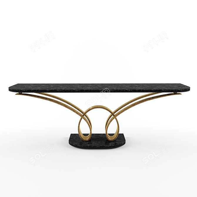 Antiqued Gold Loop Console Table 3D model image 1