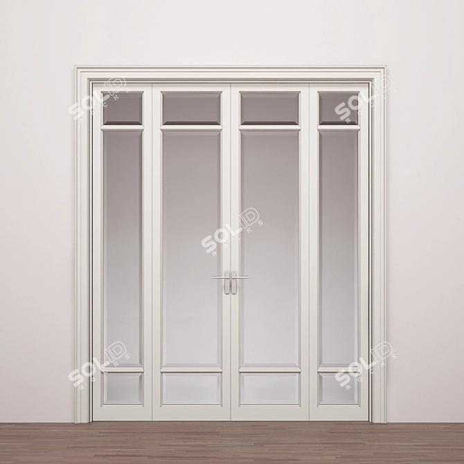 Elegant Glass Doors 3D model image 1