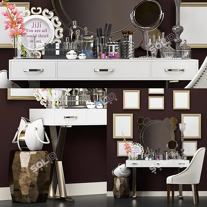 Modern Chic Vanity Set 3D model image 1