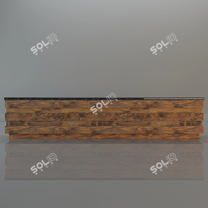 Rustic Pallet Serving Counter 3D model image 1