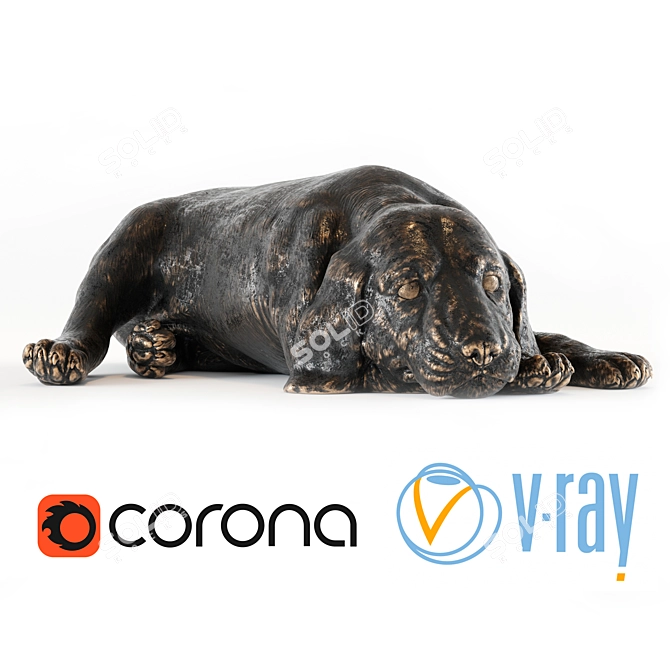 Playful Beagle Figurine – Perfect for Dog Lovers! 3D model image 1