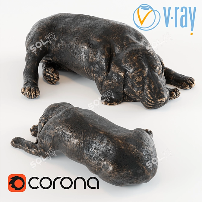 Playful Beagle Figurine – Perfect for Dog Lovers! 3D model image 2