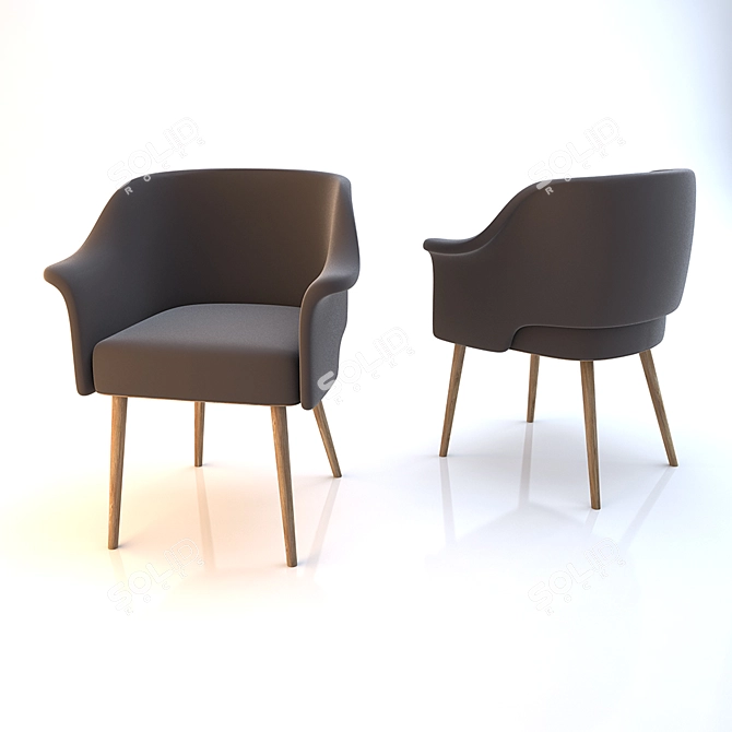 Elegant Ergonomic Chair - 001 3D model image 2