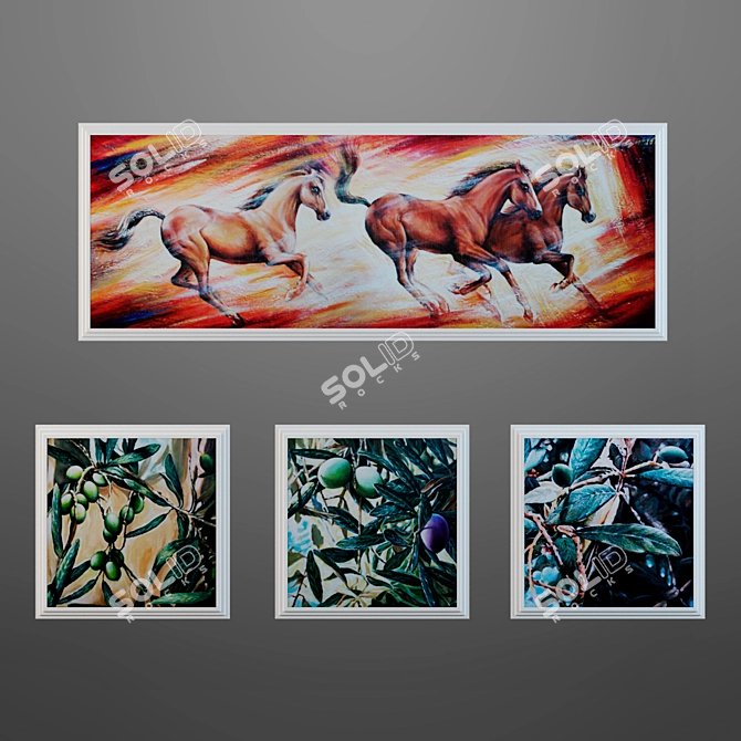 Greek Delight: Hand-painted Oil Decor 3D model image 1