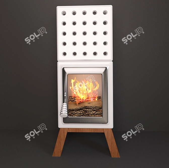 Elegant Barbaros Fire Pit: Warmth and Style 3D model image 1