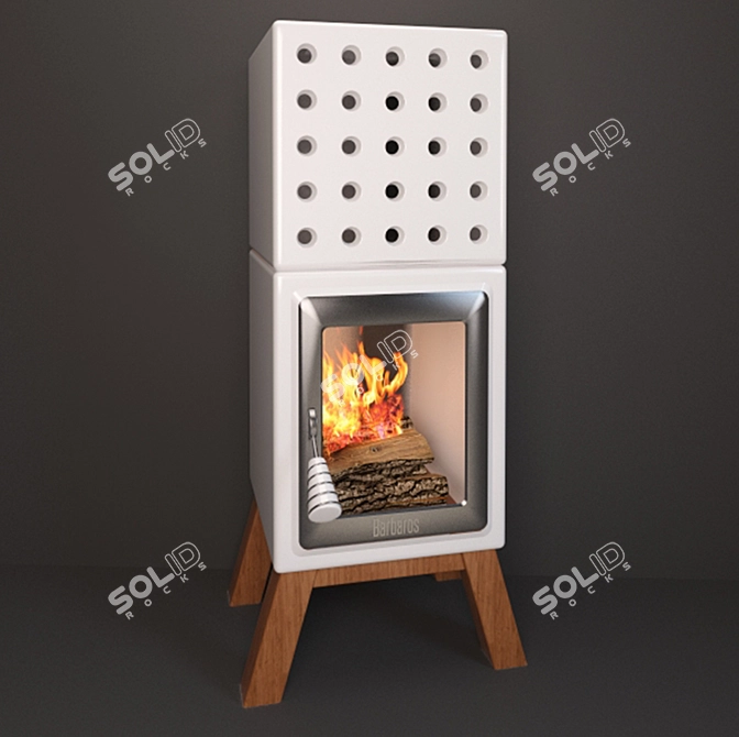 Elegant Barbaros Fire Pit: Warmth and Style 3D model image 2