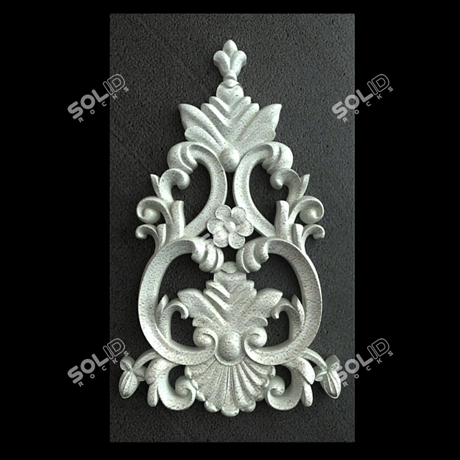 Elegant Carved Decor 001 3D model image 1