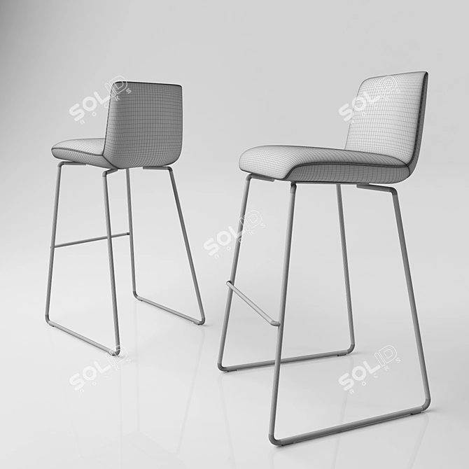 ROLF BENZ SINUS - Sleek Barstool 3D model image 2