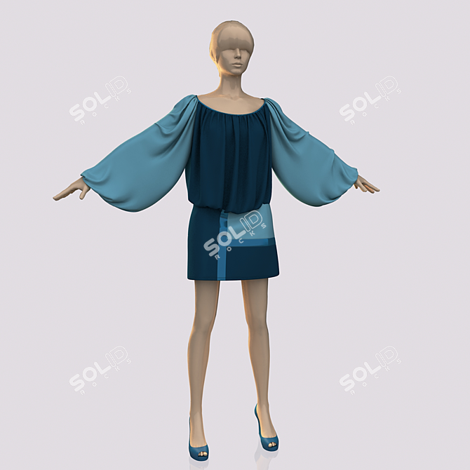 Fashionable Women's Apparel 3D model image 1