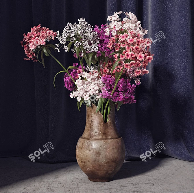 Elegant Blossom Vase 3D model image 1