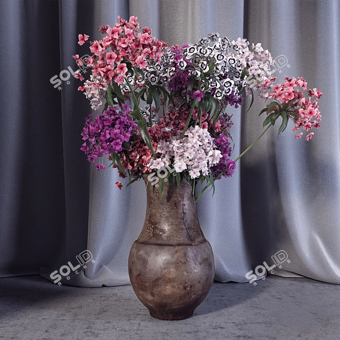 Elegant Blossom Vase 3D model image 2