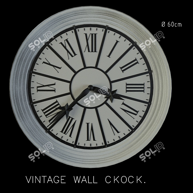 Classic Vintage Wall Clock 3D model image 1