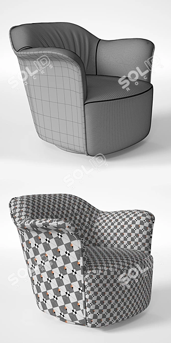 Poltrona Frau AIDA: Elegant Designer Armchair 3D model image 3