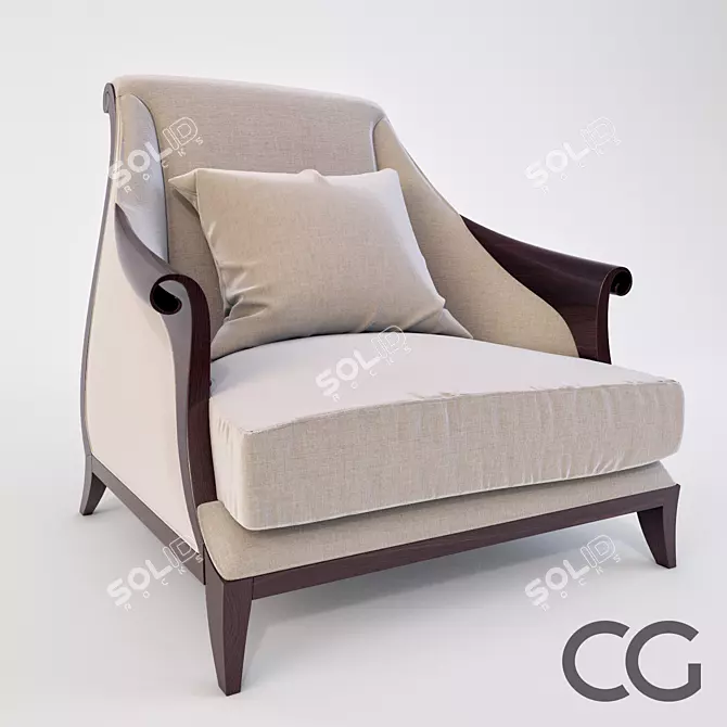 Elegant Henri Armchair: Perfect Balance 3D model image 1