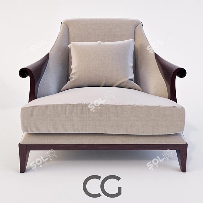 Elegant Henri Armchair: Perfect Balance 3D model image 2