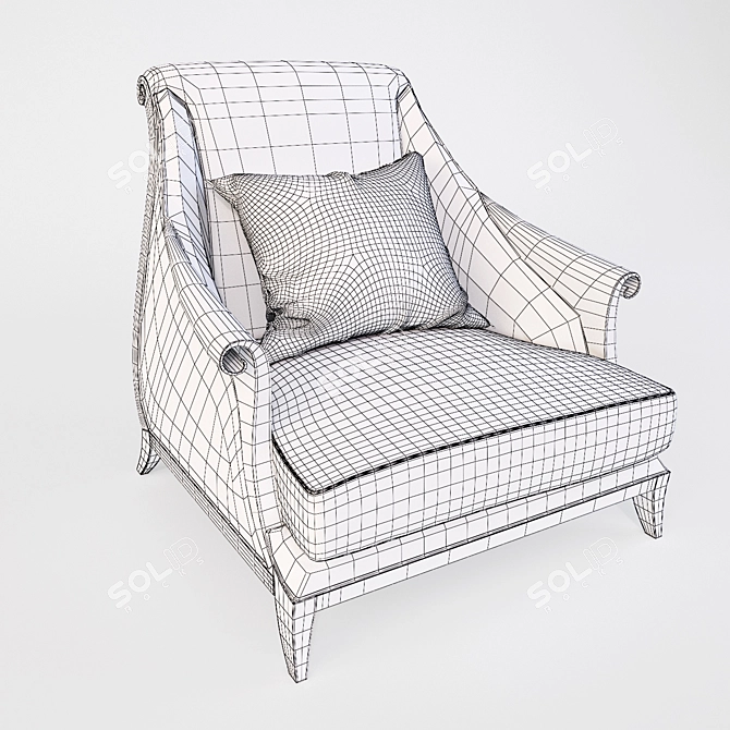 Elegant Henri Armchair: Perfect Balance 3D model image 3
