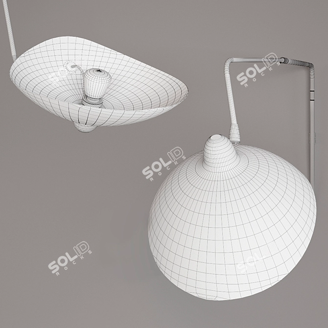 Serge Mouille Inspired Set Lamps 3D model image 2