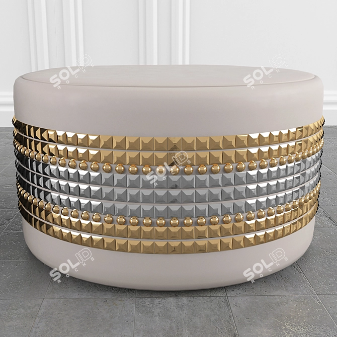 Luxury Lee Broom Salon Ottoman 3D model image 1