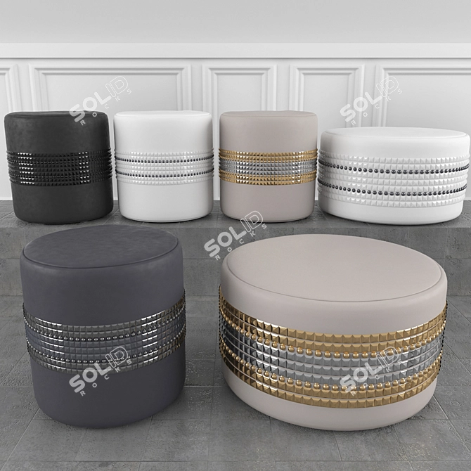 Luxury Lee Broom Salon Ottoman 3D model image 2