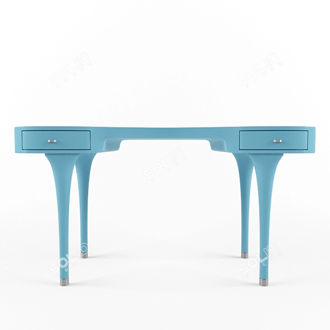 Modern Wooden Home Desk 3D model image 1