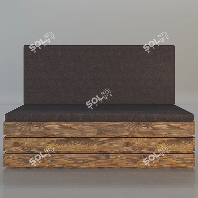 Rustic Pallet Sofa 3D model image 2