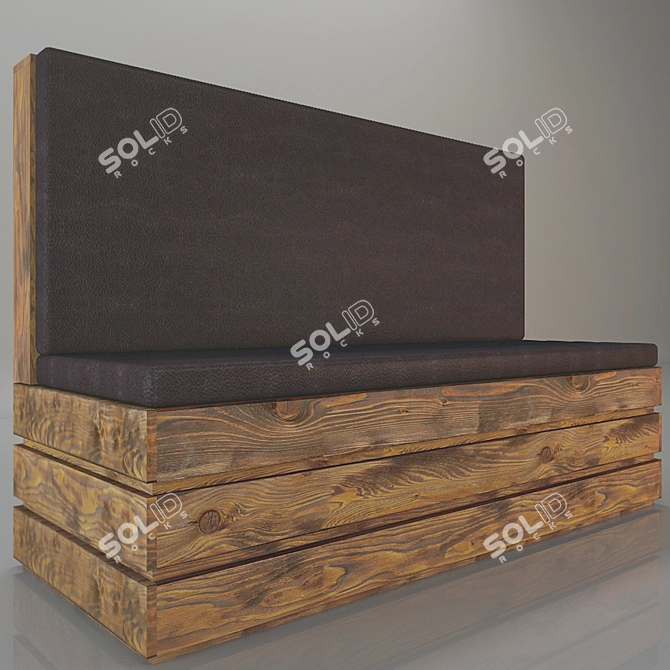Rustic Pallet Sofa 3D model image 3