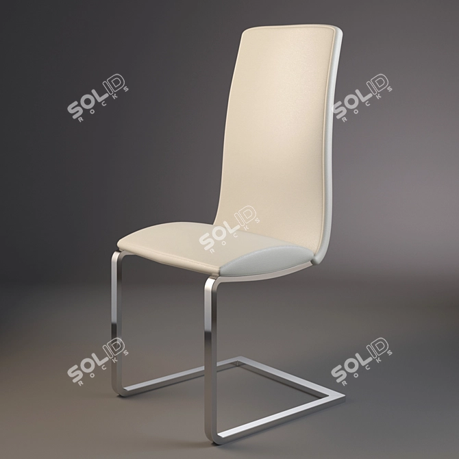 Chic Chrome Aero Chair 3D model image 1