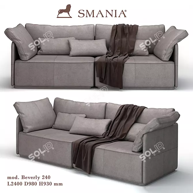 Smania Beverly 240: Stylish and Modern Sofa 3D model image 1