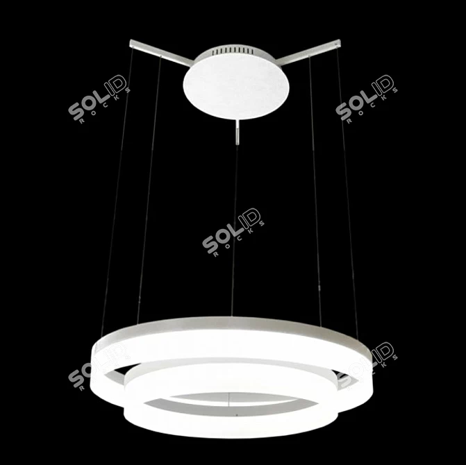  42W LED Pendant Light - White, 600mm Diameter 3D model image 1