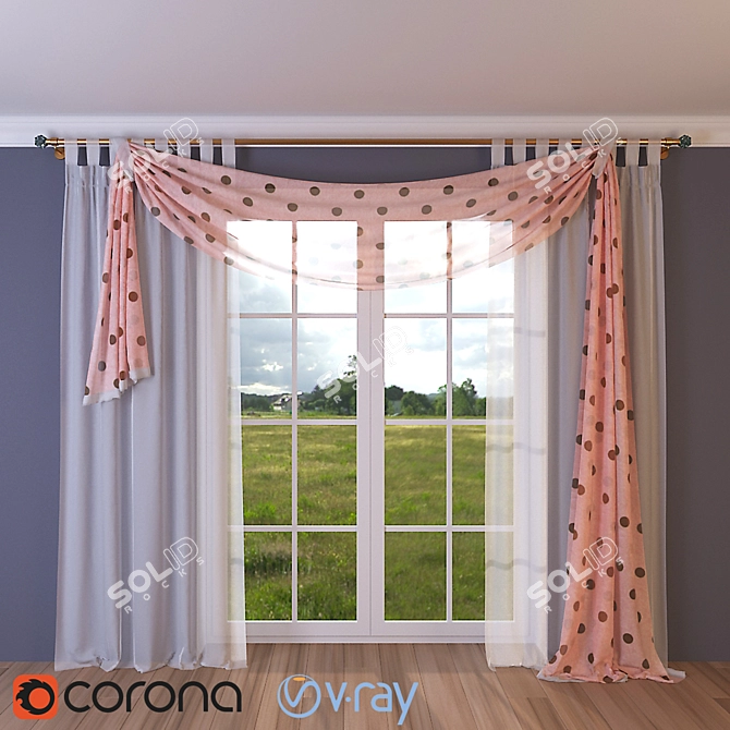 Nursery Curtains: Adorable and Functional 3D model image 1