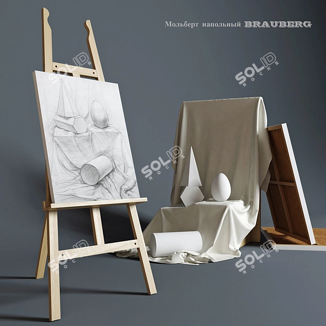 Brauberg Outdoor Easel with Plaster Figurines 3D model image 1