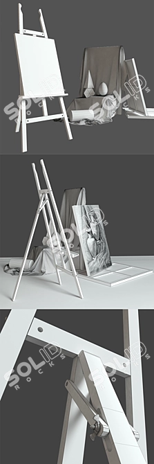Brauberg Outdoor Easel with Plaster Figurines 3D model image 3