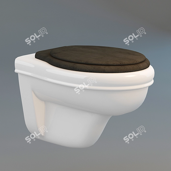 Classic Style Wall-Hung Toilet 3D model image 1