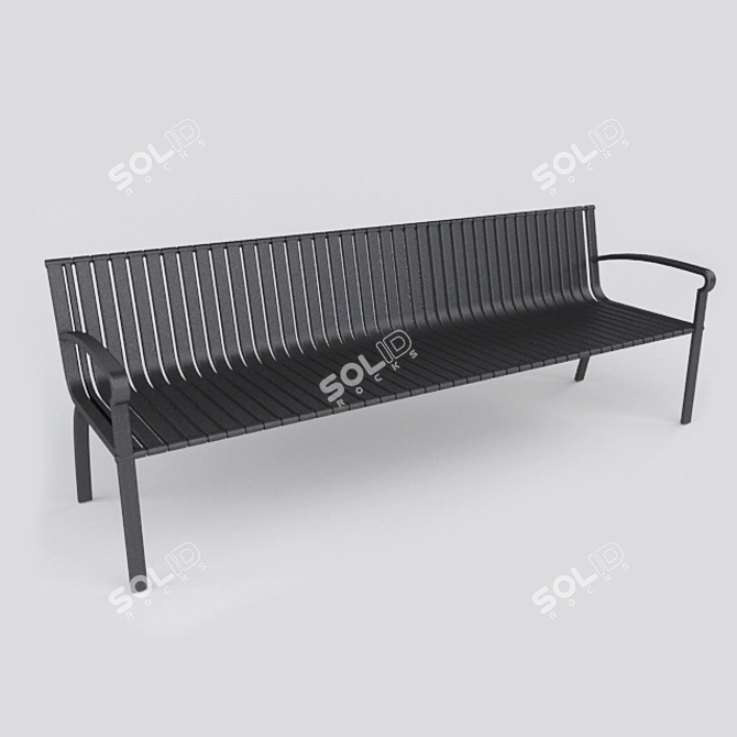 Urban Oasis Metal Bench 3D model image 1