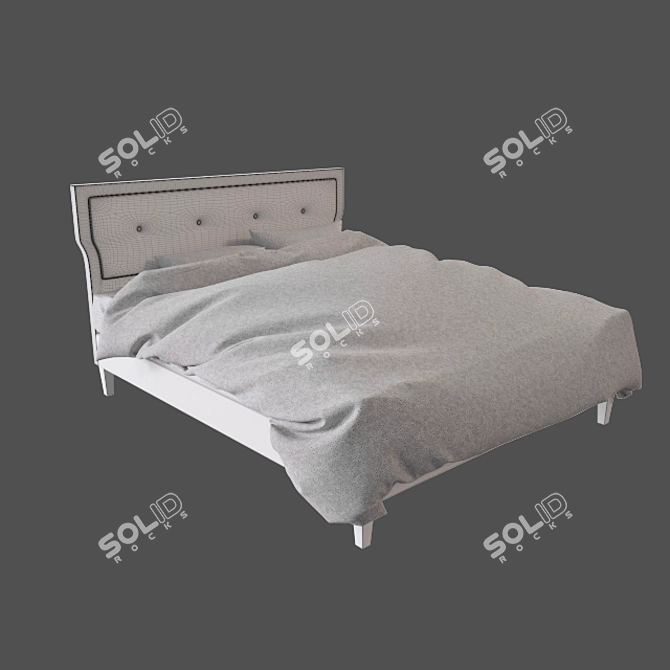 Russo Modern Grey King Bed 3D model image 2