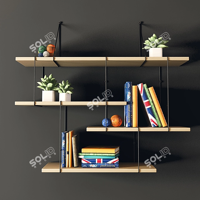 Decorative Shelf Set 3D model image 1