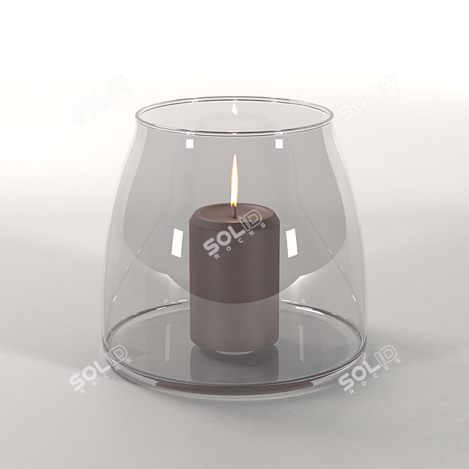 Elegant Metal Candle Holder 3D model image 1