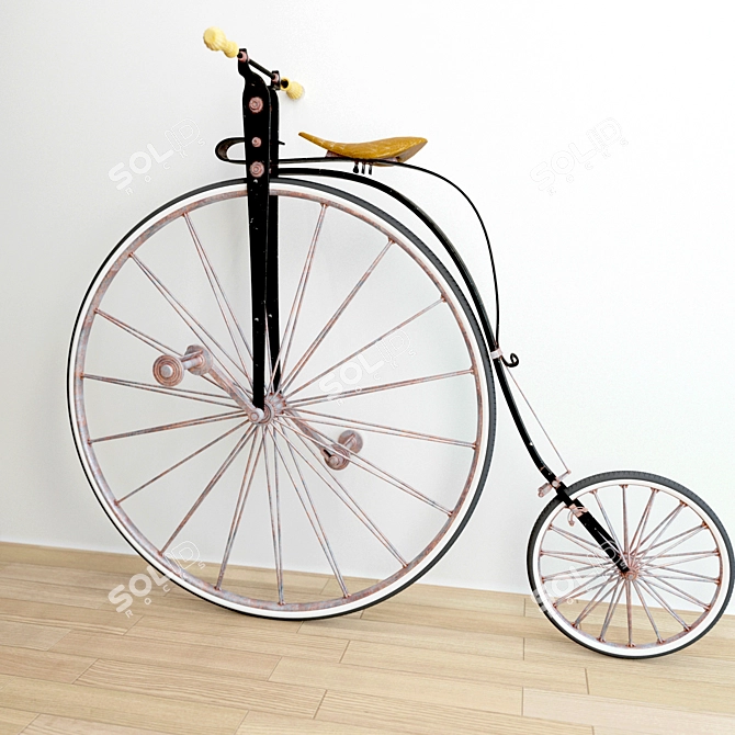 Retro Ride Classic Bicycle 3D model image 2