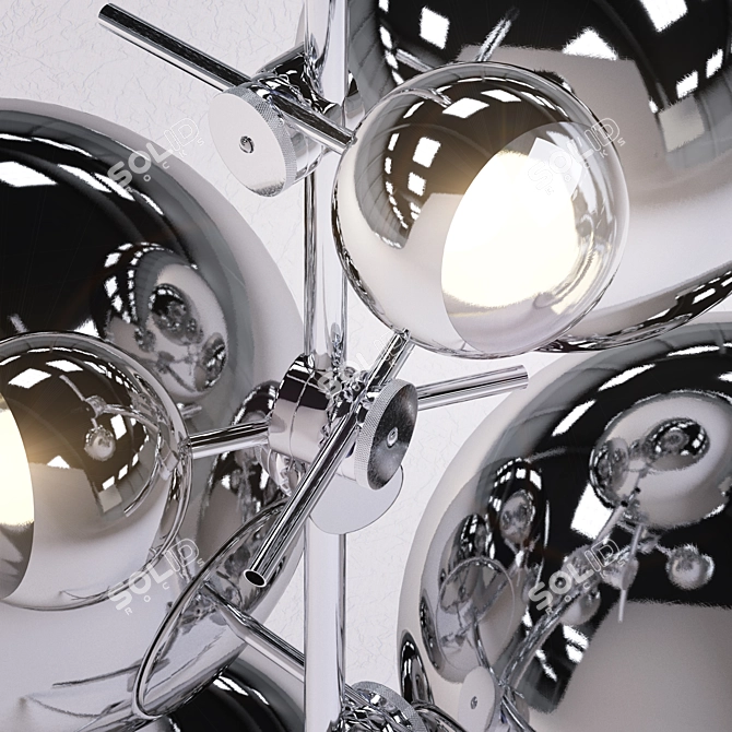 Glimmer Stand: Mirror Ball Tripod 3D model image 2