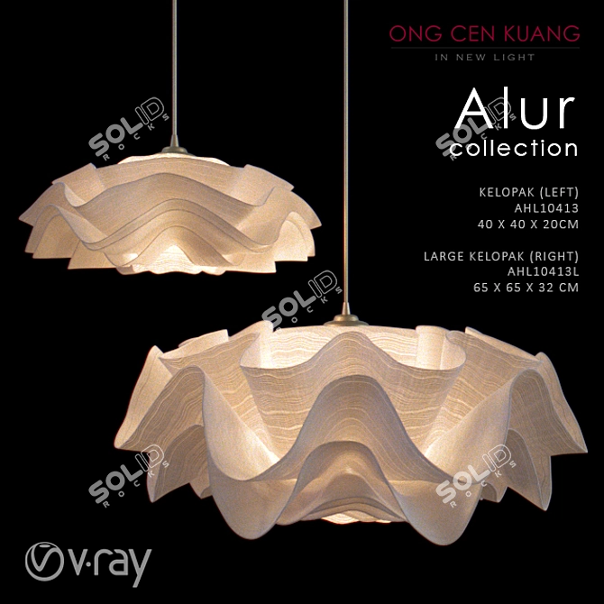 Alur Kelopak Pendant Lights 3D model image 1