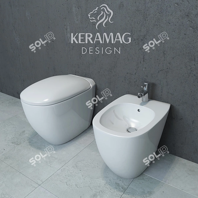 Keramag Citterio Squat Toilet & Bidet 3D model image 1