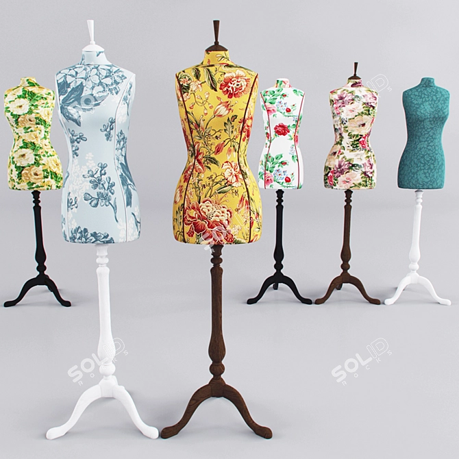 Royal Dress Forms: Tailor Mannequins 3D model image 1