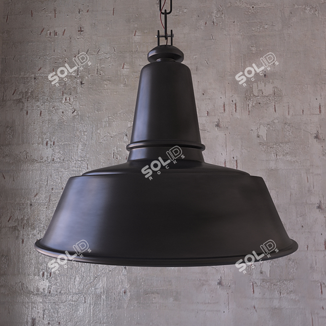 Title: Modern Black Loft Lamp 3D model image 1