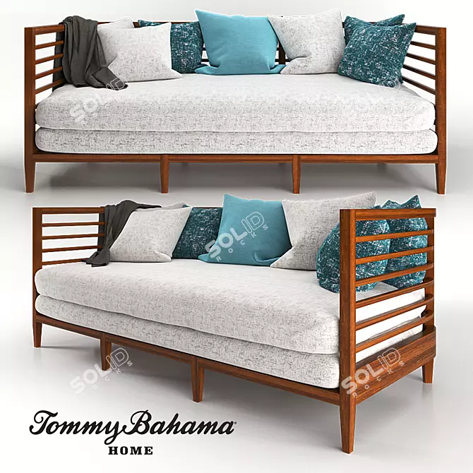 Tommy Bahama Lucia Sofa: Elegant & Comfortable 3D model image 1