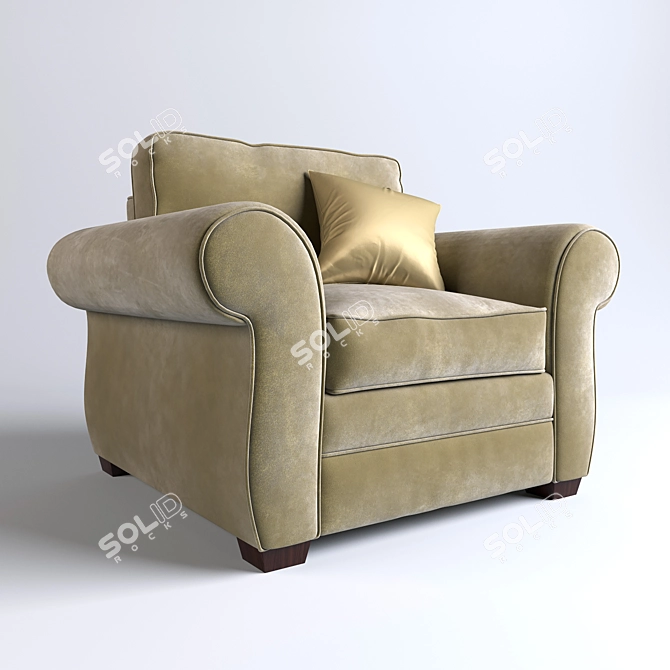 Elegant Pearce Upholstered Armchair 3D model image 1