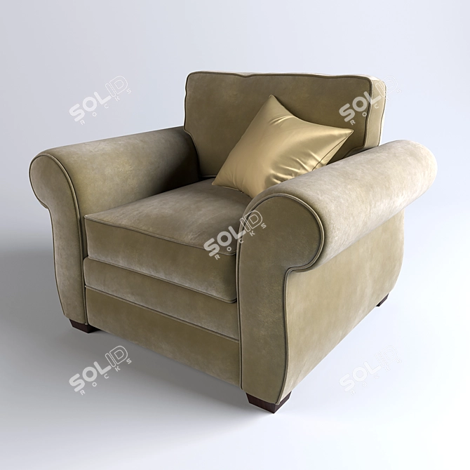 Elegant Pearce Upholstered Armchair 3D model image 2