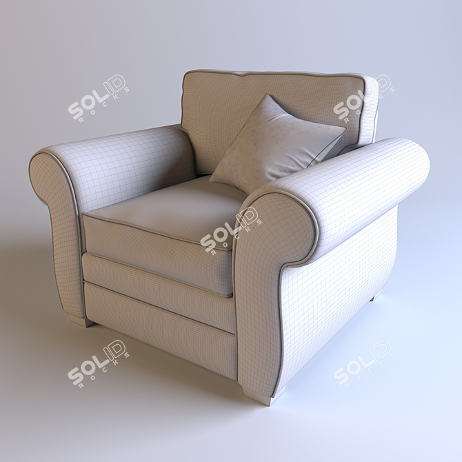 Elegant Pearce Upholstered Armchair 3D model image 3