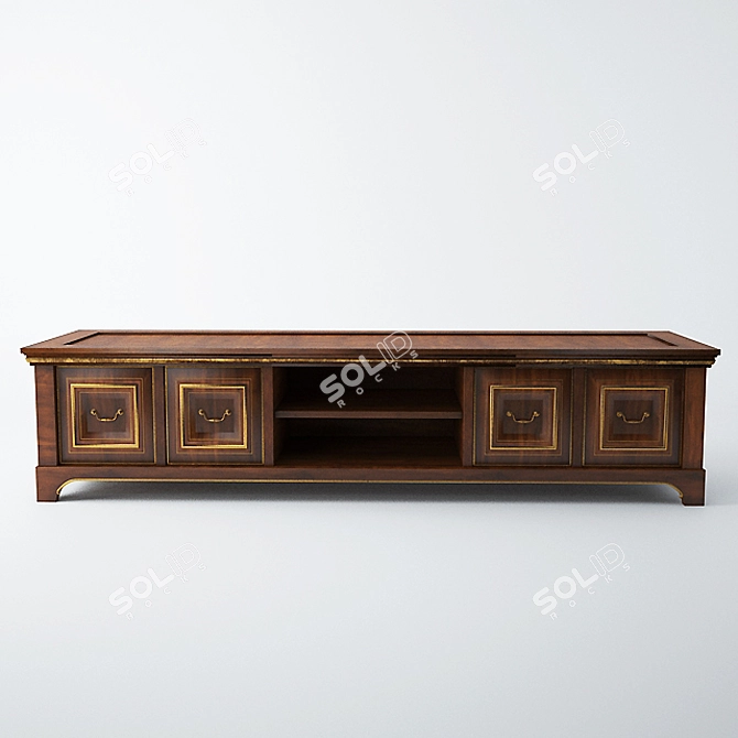 Elegant Walnut TV Stand 3D model image 1