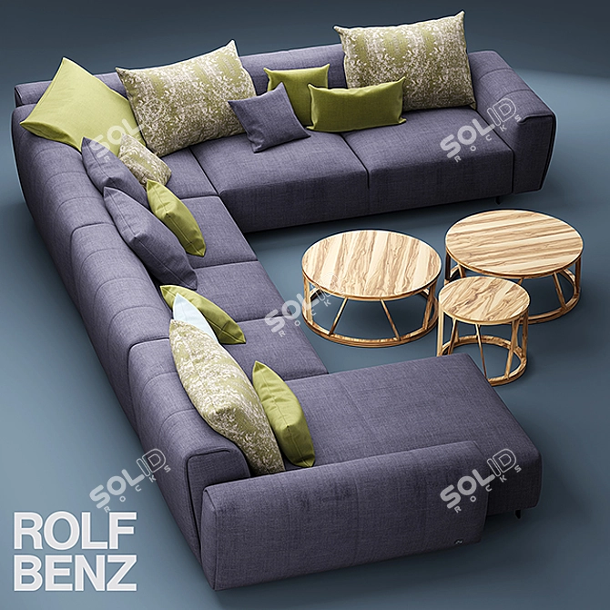 Title: Elegant ROLF BENZ Sofa 3D model image 2